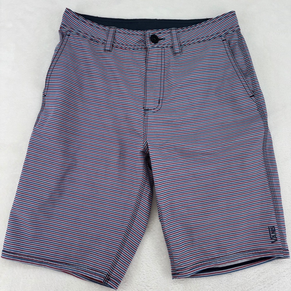 Vans Deck Siders Hybrid Shorts Mens 28 Red White Blue Striped VN-00QZ852